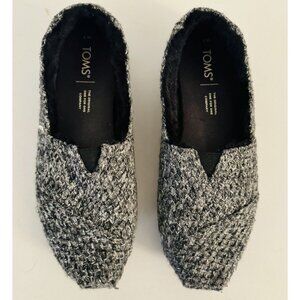 Toms sweater knit faux fur lined flats‎ in Black/Grey Women’s Sz 7 Comfortable.